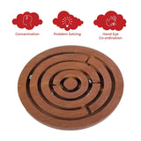 (Pack of 10) Bada Bhool Bhulaiyaa | Wooden Swirl Ball in Maze Puzzle Labyrinth | 5 Year+ | Festive Gift For Kids