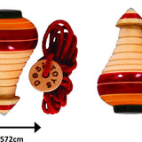 Spinning Tops/Lattu (Pack of 2) & Catapult/Gulel Combo Set | Wooden Toys | Collectible | Festive Gift for Kids