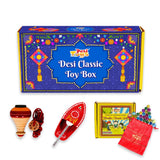 (Combo of 3) Classic Vintage Toys Festival Gift Box | Wooden Tin Toys Gift Set | Collectible Return Gifts For Kids