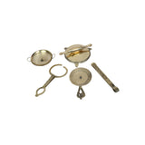 Miniature Rolling Pin Pretend Play Set | Brass Chakla Belan | Collectible