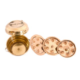 Miniature Idli Making Vessels | Brass Pretend Play Set| Collectible Pital Idli Patra
