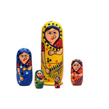 (Pack of 5) Russian Dolls | Handpainted Tin Nesting Wodden Dolls | Collectible | Festive Gift Set For Kids