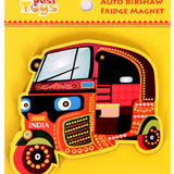 Auto Rickshaw Fridge Magnet |Made in MDF|3 x 2.5 inches size| Indian Inspired Design |Souvenir| Ideal for gifting
