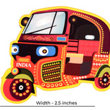Auto Rickshaw Fridge Magnet |Made in MDF|3 x 2.5 inches size| Indian Inspired Design |Souvenir| Ideal for gifting
