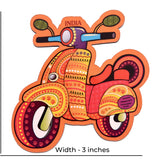Scooter Fridge Magnet |Made in MDF|3 x 3 inches size| Indian Inspired Design | Souvenir| Ideal for Gifting