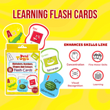 Desi Toys Infant Fun Combo-Plush Sound Rattles , Colourful Soft Toy Ball & Early learning Flash Card set of Alphabets, Numbers, Colours and Shapes