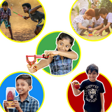Desi Khel Pack of 5 Gift Set | Wooden & Tin Toys | Collectible Play Set | Return Gifts | Festive Gift For Kids