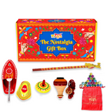 (Combo of 6) Nostalgia Toys Festival Gift Box | Wooden Tin Toys Gift Set | Collectible Return Gift |  Fun Collectible Set for Kids | Festival Gift | Ideal Return Gift Pack For Kids