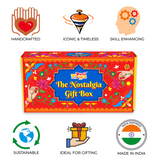(Combo of 6) Nostalgia Toys Festival Gift Box | Wooden Tin Toys Gift Set | Collectible Return Gift |  Fun Collectible Set for Kids | Festival Gift | Ideal Return Gift Pack For Kids
