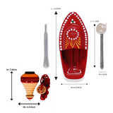 Spinning Top Lattu & Steam Toy Boat Combo | Wooden & Tin Toys | Collectible | Festive Gift | Cultural toys for kids