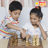 Handcrafted Foldable Magnetic Chess Board Set For Kids | Buddhibal Wooden Satranj 12 inches | 6 Years +