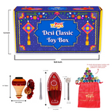 (Combo of 3) Classic Vintage Toys Festival Gift Box | Wooden Tin Toys Gift Set | Collectible Return Gifts For Kids
