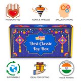 (Combo of 3) Classic Vintage Toys Festival Gift Box | Wooden Tin Toys Gift Set | Collectible Return Gifts For Kids