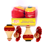 (Pack of 2) Wooden Spinning Tops | Wooden Lattu Bhawra Toy | 6+ Years | Festive Gift For Kids