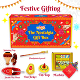 (Combo of 6) Nostalgia Toys Festival Gift Box | Wooden Tin Toys Gift Set | Collectible Return Gift |  Fun Collectible Set for Kids | Festival Gift | Ideal Return Gift Pack For Kids
