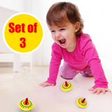 (Set of 3) Tin Spinning Tops | Spinner Tin Toy | 4+ Years | Festival Gift | Ideal Return Gift Pack For Kids