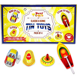 Classic & Iconic Vintage Tin Metal Toys (Pack of 4) Steam toy Tin Boat, Tin Clicker,Tin Finger Spinning Top & Vintage Metal Windup up Car | Return Gift Option | Festive Gift For Kids