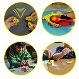 Classic & Iconic Vintage Tin Metal Toys (Pack of 4) Steam toy Tin Boat, Tin Clicker,Tin Finger Spinning Top & Vintage Metal Windup up Car | Return Gift Option | Festive Gift For Kids
