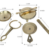 Miniature Rolling Pin Pretend Play Set | Brass Chakla Belan | Collectible