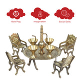 Brass Miniature Table Chair pretend play set/Pital Raja Set, Collectible