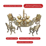 Brass Miniature Table Chair pretend play set/Pital Raja Set, Collectible