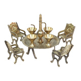 Brass Miniature Table Chair pretend play set/Pital Raja Set, Collectible