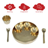 Miniature Plate | Brass Thali | Collectible Pretend Play Set