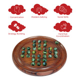 Brainvita Marble Game | Wooden Buddhijaal Solitaire Board Game |  8 Years + | Best For Kids Gifting