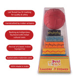 Lagori Game set for Kids /Seven  Stones / Pithu / Sitoliya - Handpainted