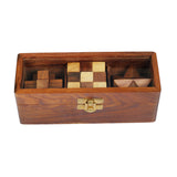 3 in 1 puzzle set , Teen Paheli with Burr, Star and Snake Cube Puzzle