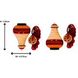 (Pack of 2) Wooden Spinning Tops | Wooden Lattu Bhawra Toy | 6+ Years | Festive Gift For Kids