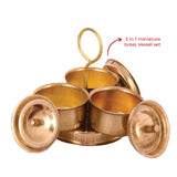 Brass Miniature Pretend Playset Trimukh, Collectible