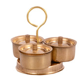 Brass Miniature Pretend Playset Trimukh, Collectible