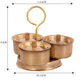 Brass Miniature Pretend Playset Trimukh, Collectible