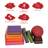Lagori Game Set | Seven Stones Wooden Pittu Game | 8+ Years | Ideal Return Gift Pack For Kids