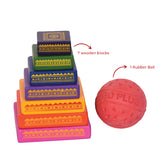 Lagori Game Set | Seven Stones Wooden Pittu Game | 8+ Years | Ideal Return Gift Pack For Kids