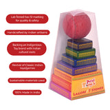 Lagori Game Set | Seven Stones Wooden Pittu Game | 8+ Years | Ideal Return Gift Pack For Kids