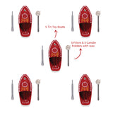 (Pack of 5) Putt Putt Nav | Steam Tin Toy Boat | Collectible Boat | Festive Gift For Kids