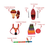 Desi Khel Pack of 5 Gift Set | Wooden & Tin Toys | Collectible Play Set | Return Gifts | Festive Gift For Kids