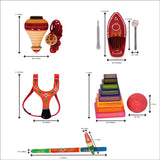 Desi Khel Pack of 5 Gift Set | Wooden & Tin Toys | Collectible Play Set | Return Gifts | Festive Gift For Kids