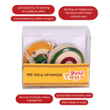 Wooden Yo-Yo & Spinner Toy for Kids pack of 2