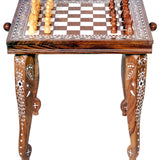 'Desi Toys' Handcrafted Inlay Wooden Chess Square Table , Collectible