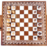 'Desi Toys' Handcrafted Inlay Wooden Chess Square Table , Collectible