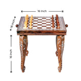 'Desi Toys' Handcrafted Inlay Wooden Chess Square Table , Collectible