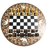 Handcrafted Inlay Wooden Round Square Table , Collectible