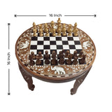 Handcrafted Inlay Wooden Round Square Table , Collectible