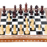 Handcrafted Inlay Wooden Folding Chess Box, Collectible