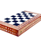 Handcrafted Inlay Wooden Folding Chess Box, Collectible