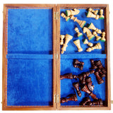 Handcrafted Inlay Wooden Folding Chess Box, Collectible