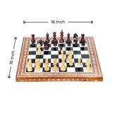 Handcrafted Inlay Wooden Folding Chess Box, Collectible